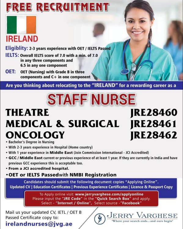 Hiring Staff Nurse for Ireland IELTS OET