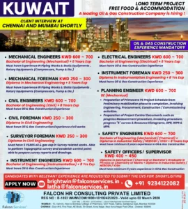 Hiring for Oil and Gas Construction Company