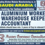 Hiring in Saudi Arabia for Leading Kitchen Modular