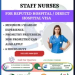 Urgent Hiring: Staff Nurses for Qatar